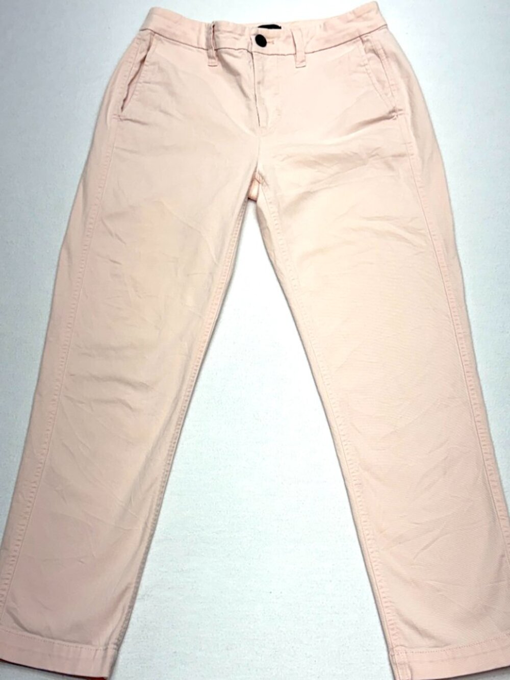 J. Crew Chino Pants Womenโs 0 Pink Ankle Stretch Cotton Zip Classic AD156 - Picture 2 of 5